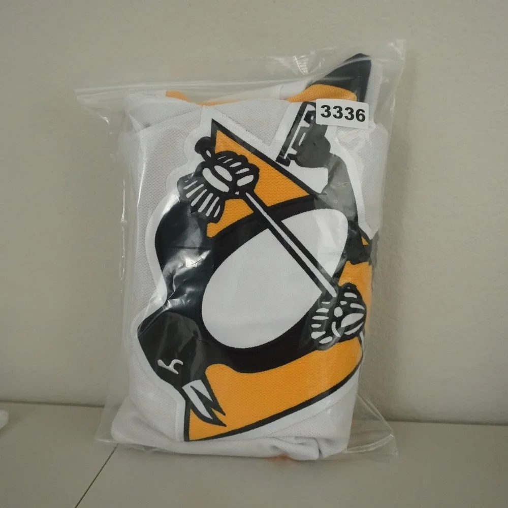 Adidas Hockey Jersey 46 White Phil Kessel Pittsburgh Penguins NHL Fight Strap